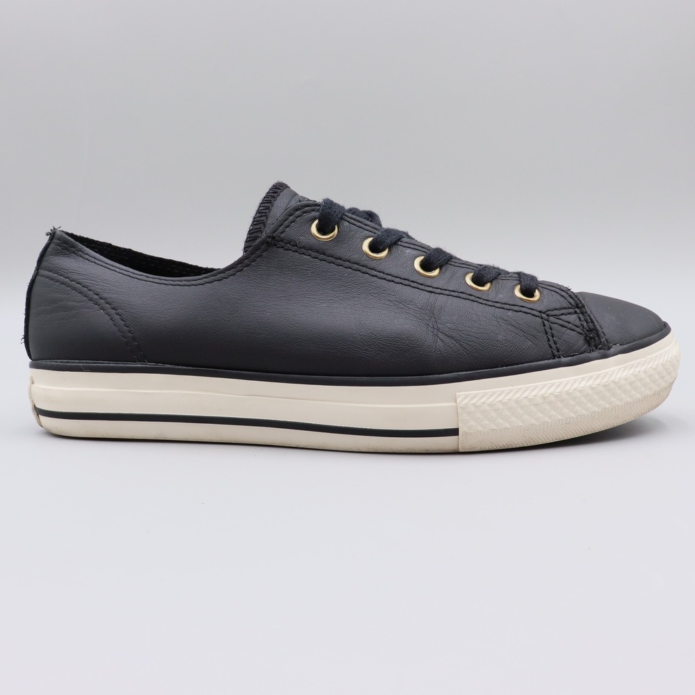 Converse Women's Size 8 US CTAS High Line OX Black Leather Sneakers 551535C